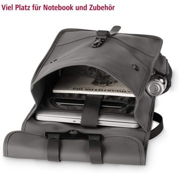 Hama Laptoptasche Notebook-Rucksack Tasche mit Tablet-Fach Grau, Business Backpack, Hülle mit Seitentasche, Wasserabweisend, Geheimfach