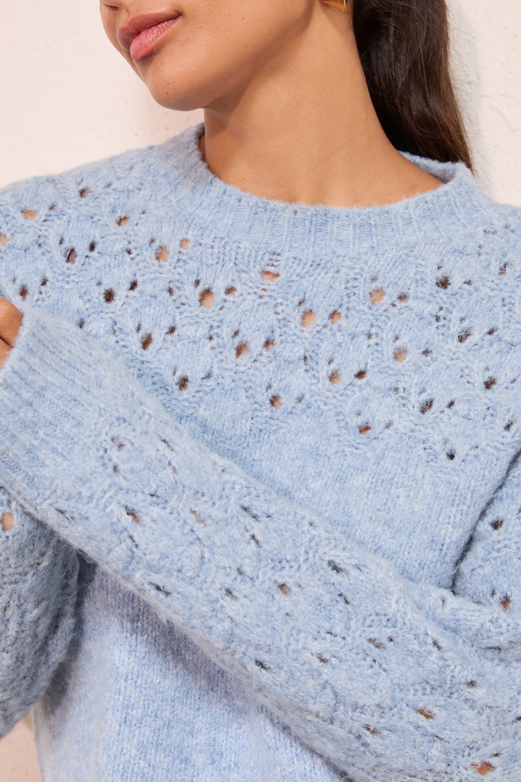 Friends Like These Strickpullover Friends Like These Pullover mit Lochmuster (1-tlg)