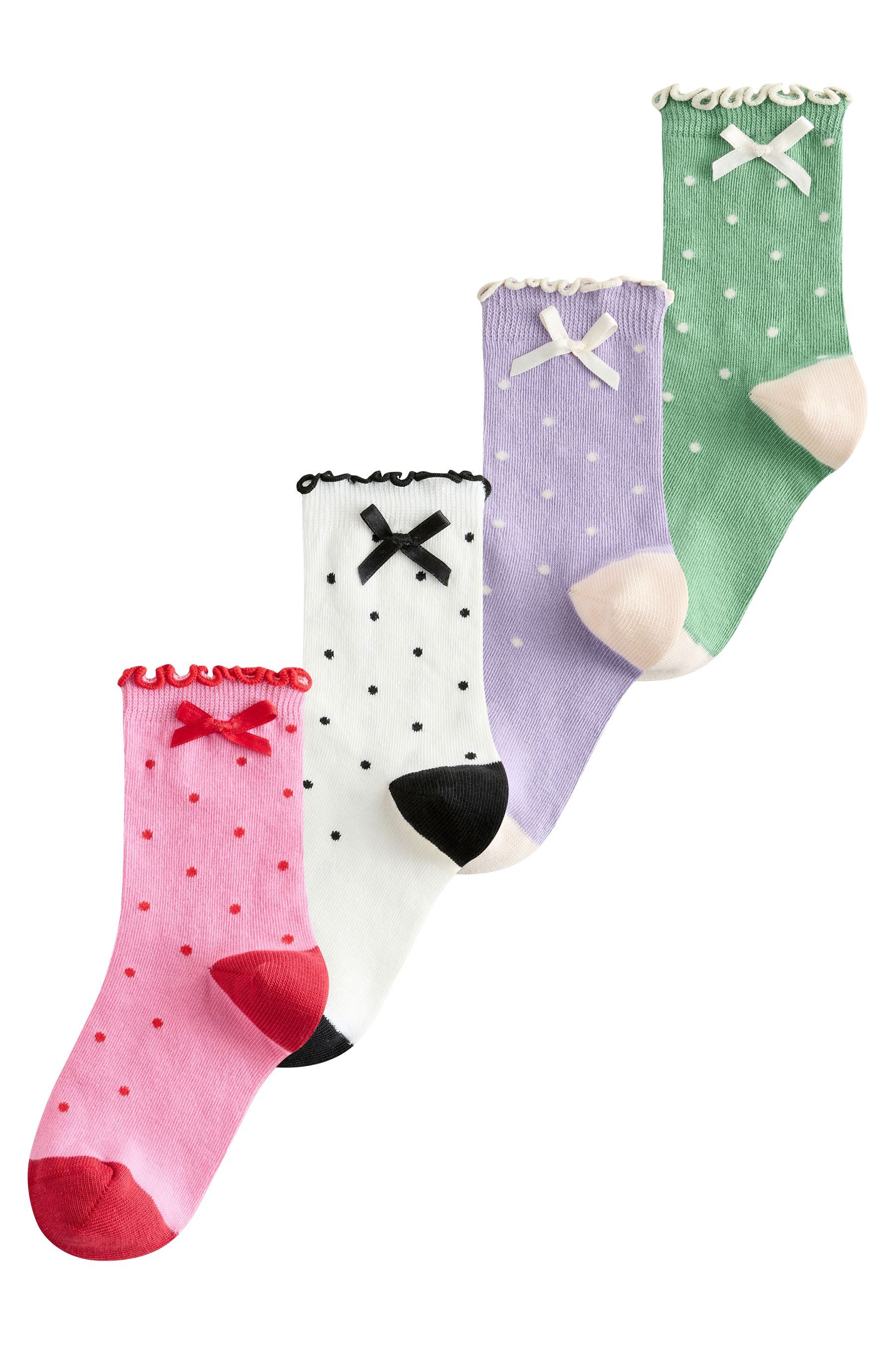 Kurzsocken Gepunktete Socken mit hohem Baumwolle, 4er-Pack