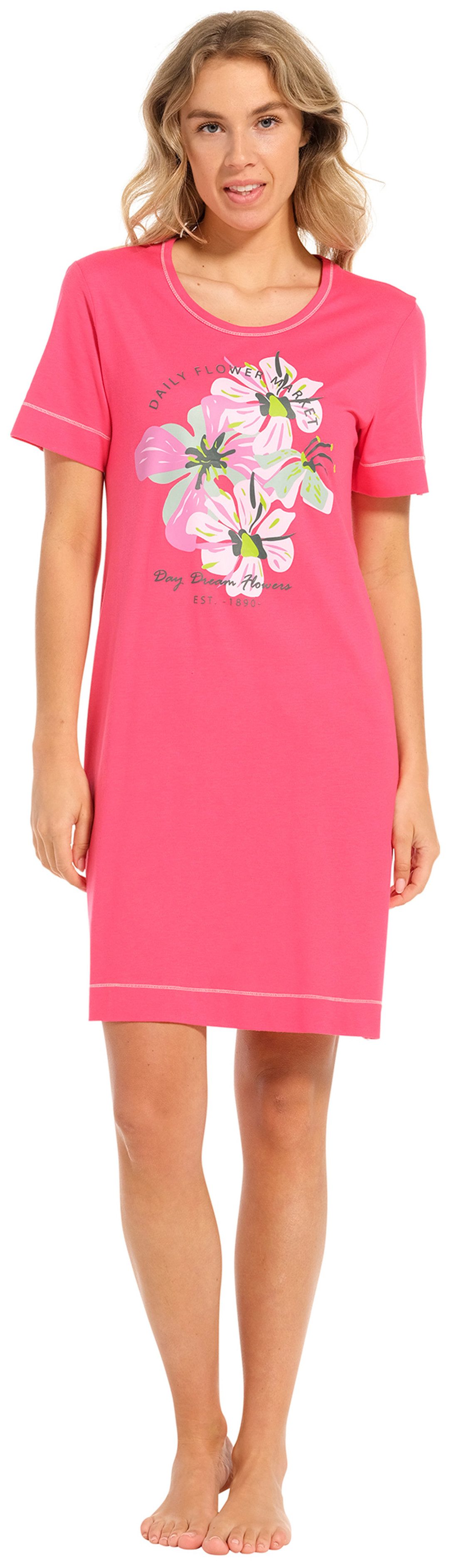 Nachthemd Damen Schlafshirt mit kurzem Arm