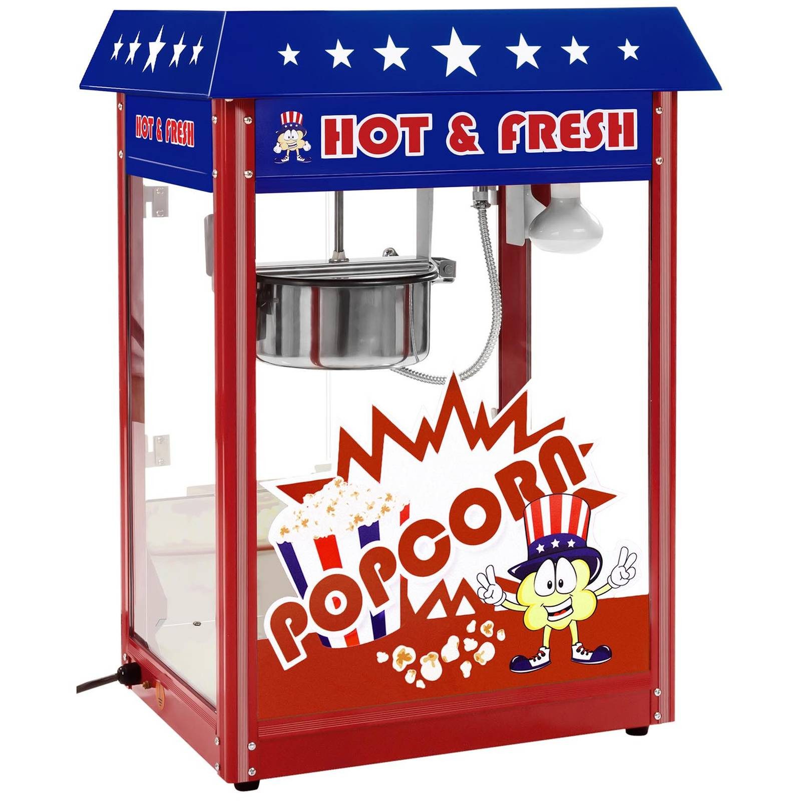 Royal Catering Popcornmaschine 5 kg/h Popcornautomat mit Wagen Popcorn Maker 1500 W USA-Design Profi – Bild 2 von 5
