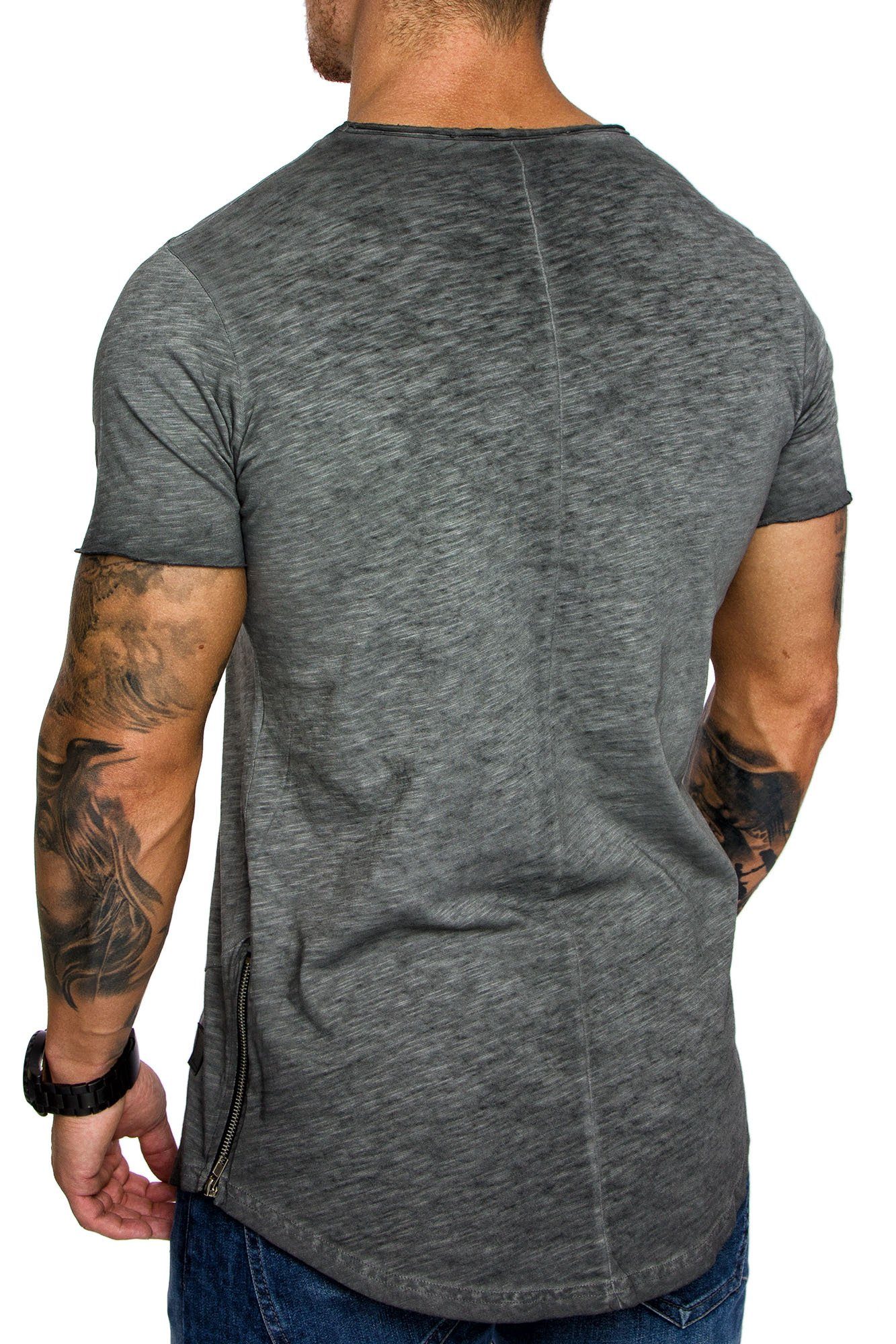 Amaci&Sons Oversize T-Shirt Für Herren | Slim-Fit, Doppelfarbig, 100% Baumwolle | Basic Rundhals-Shirt