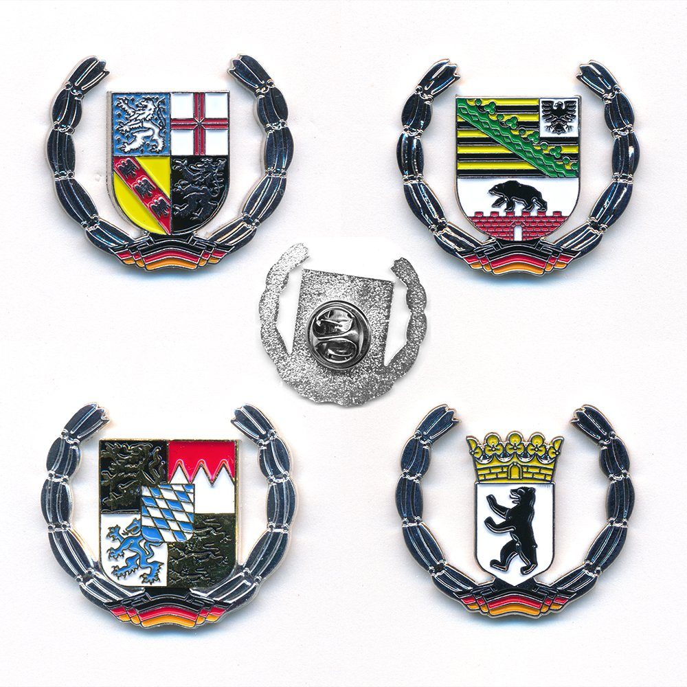 Sammlung hegibaer Metall Sammlung Wappen hegibaer Set Pin (18-tlg), Anstecknadel Anstecker Bundesländer Deutschland