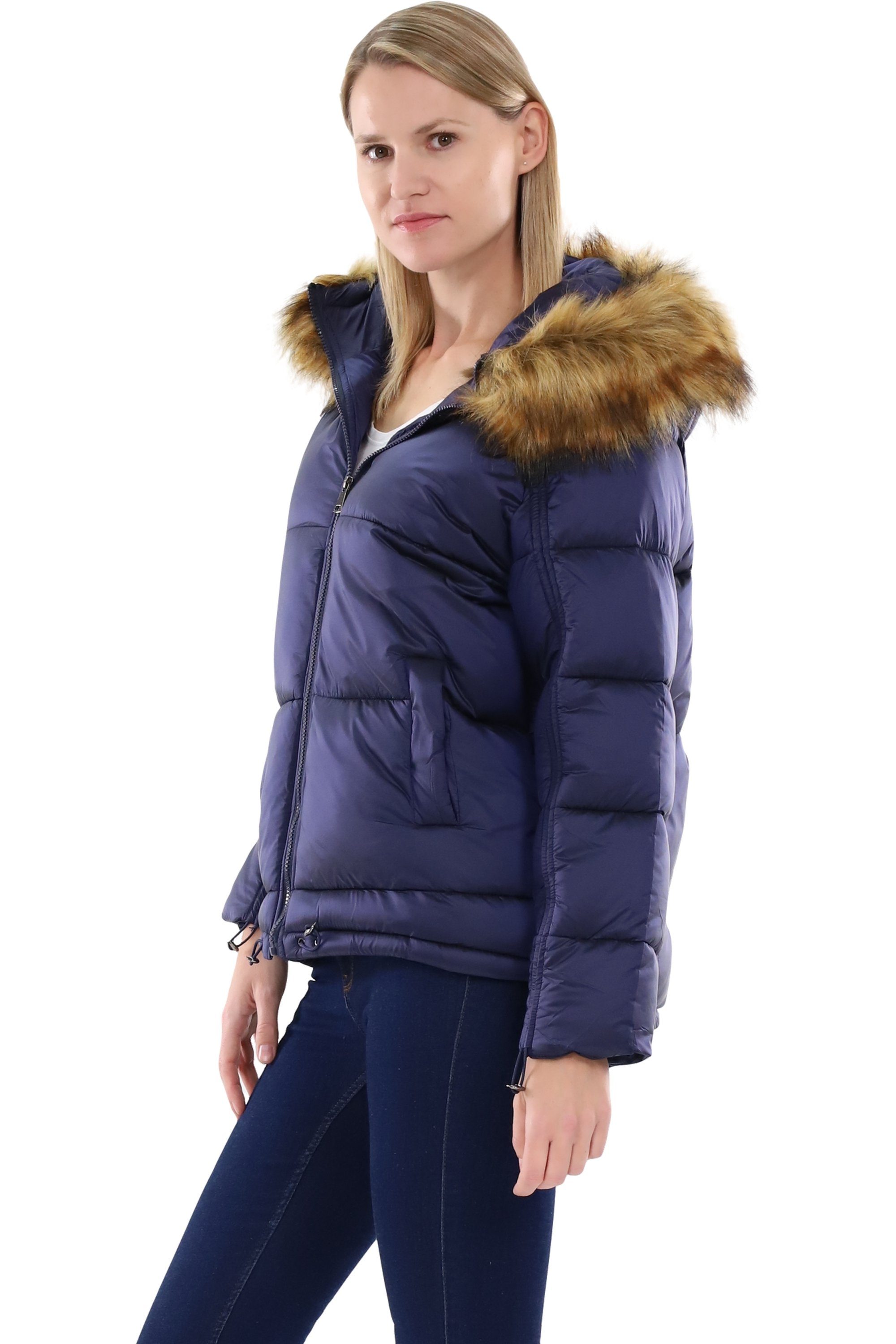 malito more than fashion Steppjacke malito Damen Steppmantel, wattierter Wintermantel, Jacke mit Kapuze gefütterte Jacke mit Kapuze