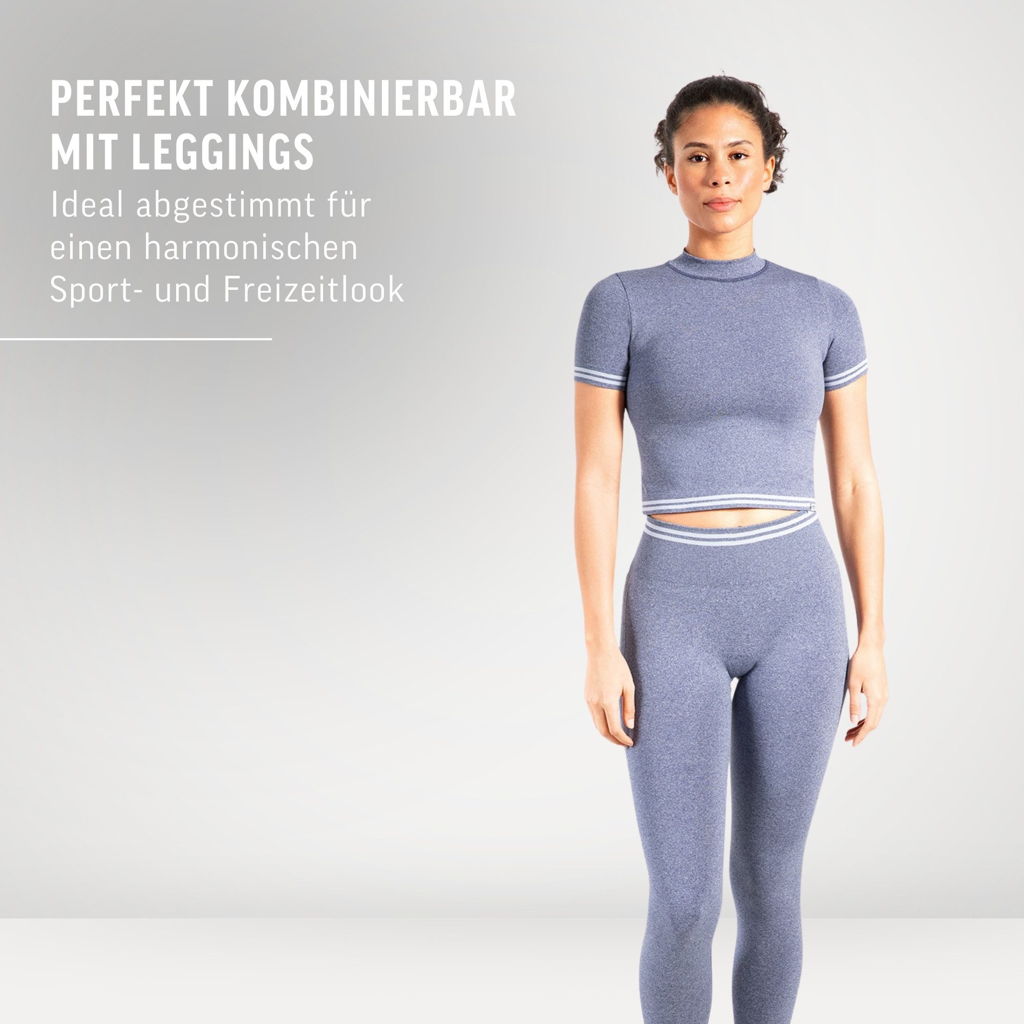 Smilodox T-Shirt Miriel, Gym Oberteil Crop Shirt mit elastischem Bund, figurformend Elastisch, blickdicht, bauchfrei Bequeme Passform Sport Alltag