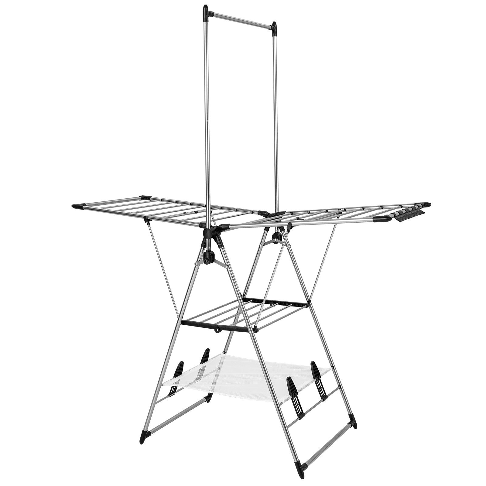COSTWAY Flügelwäschetrockner, klappbar, mit Schuhablage & Kleiderstange 157,5cm