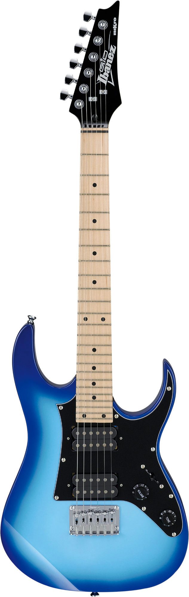 Ibanez E-Gitarre GRGM21M-BLT Gio RG miKro 3/4 Blue Burst, RG miKro, Shortscale-Modell mit verkürzter Mensur
