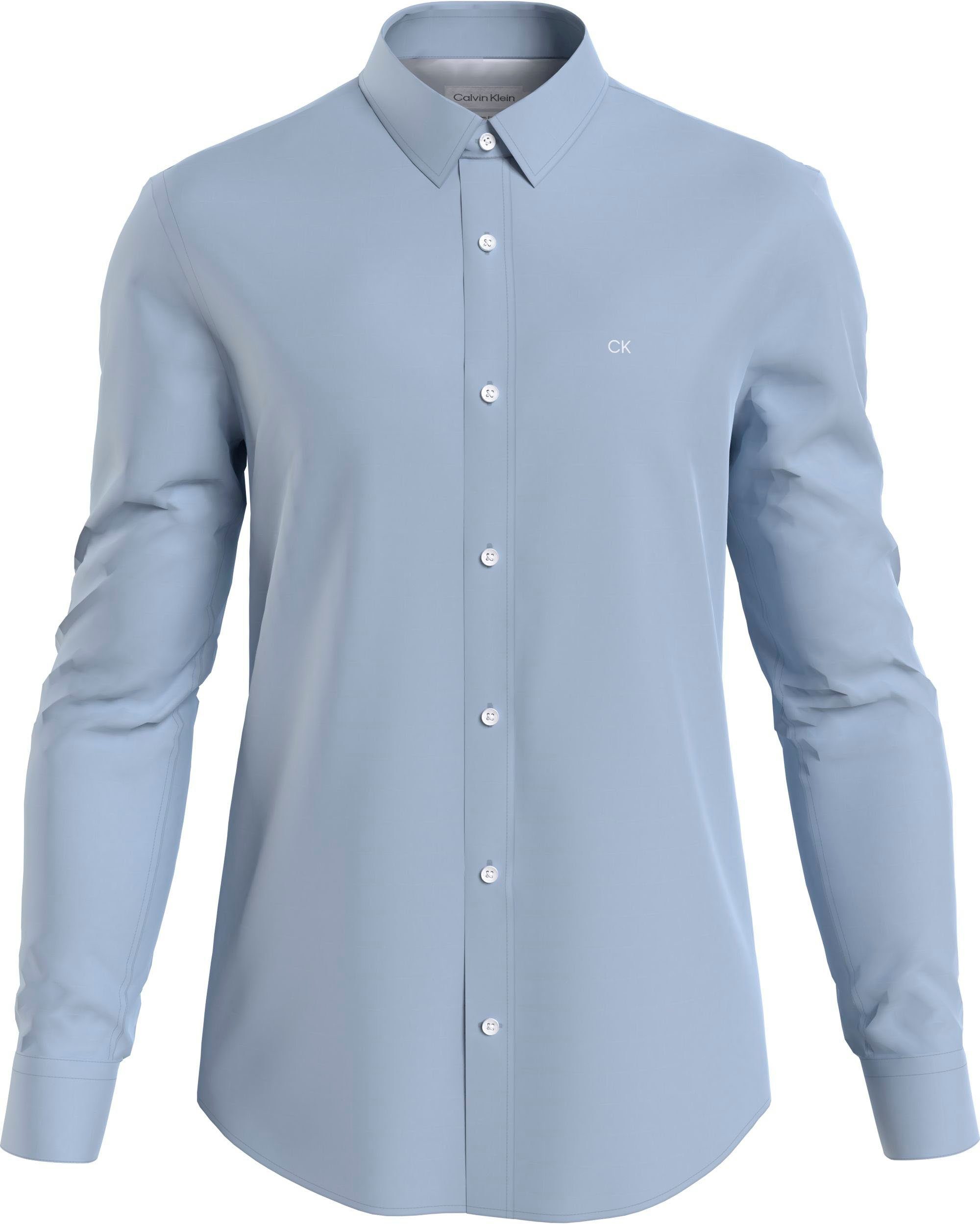 Calvin Klein Big&Tall Langarmhemd BT_STRETCH POPLIN SLIM SHIRT in großen Größen mit durchgehender Knopfleiste