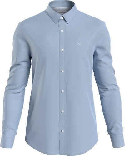 Calvin Klein Big&Tall Langarmhemd BT_STRETCH POPLIN SLIM SHIRT in großen Größen mit durchgehender Knopfleiste