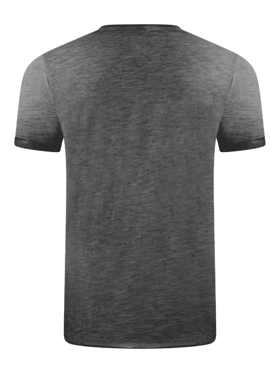 (1-tlg) Herren Anthracite Basic Tee mit Shirt Kurzarm riverso 100% Regular Grey aus Baumwolle Basic Fit Rundhalsausschnitt T-Shirt Shirt RIVMatteo