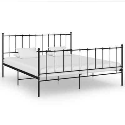 vidaXL Bett Bett Schwarz Metall 140x200 cm