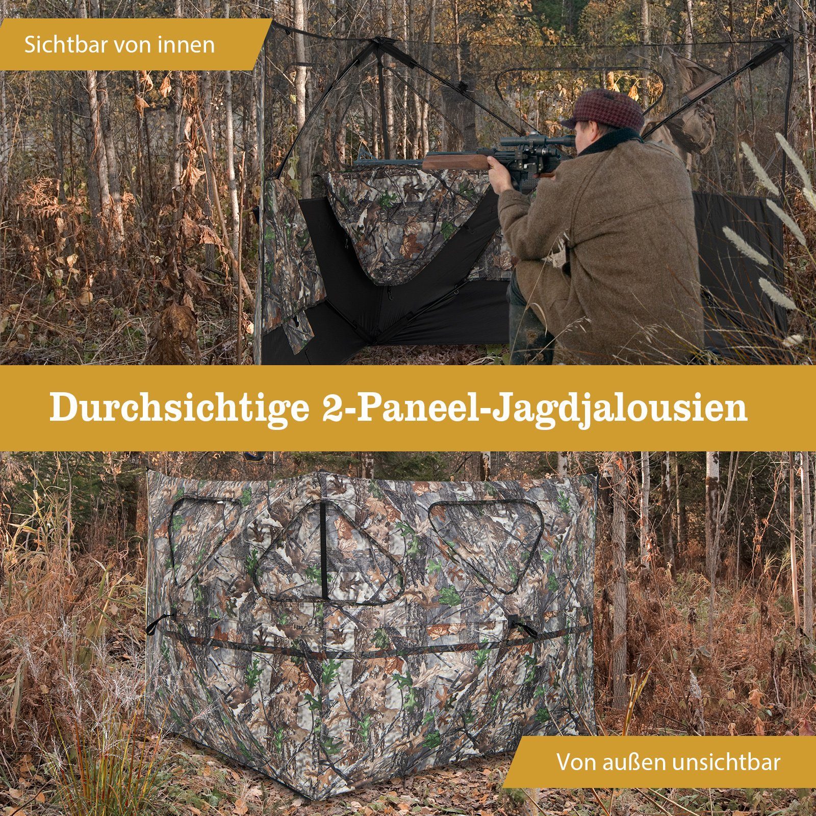 Angelzelt Jagdunterstand Pop-up-Jagdzelt, tragbar, 360° COSTWAY