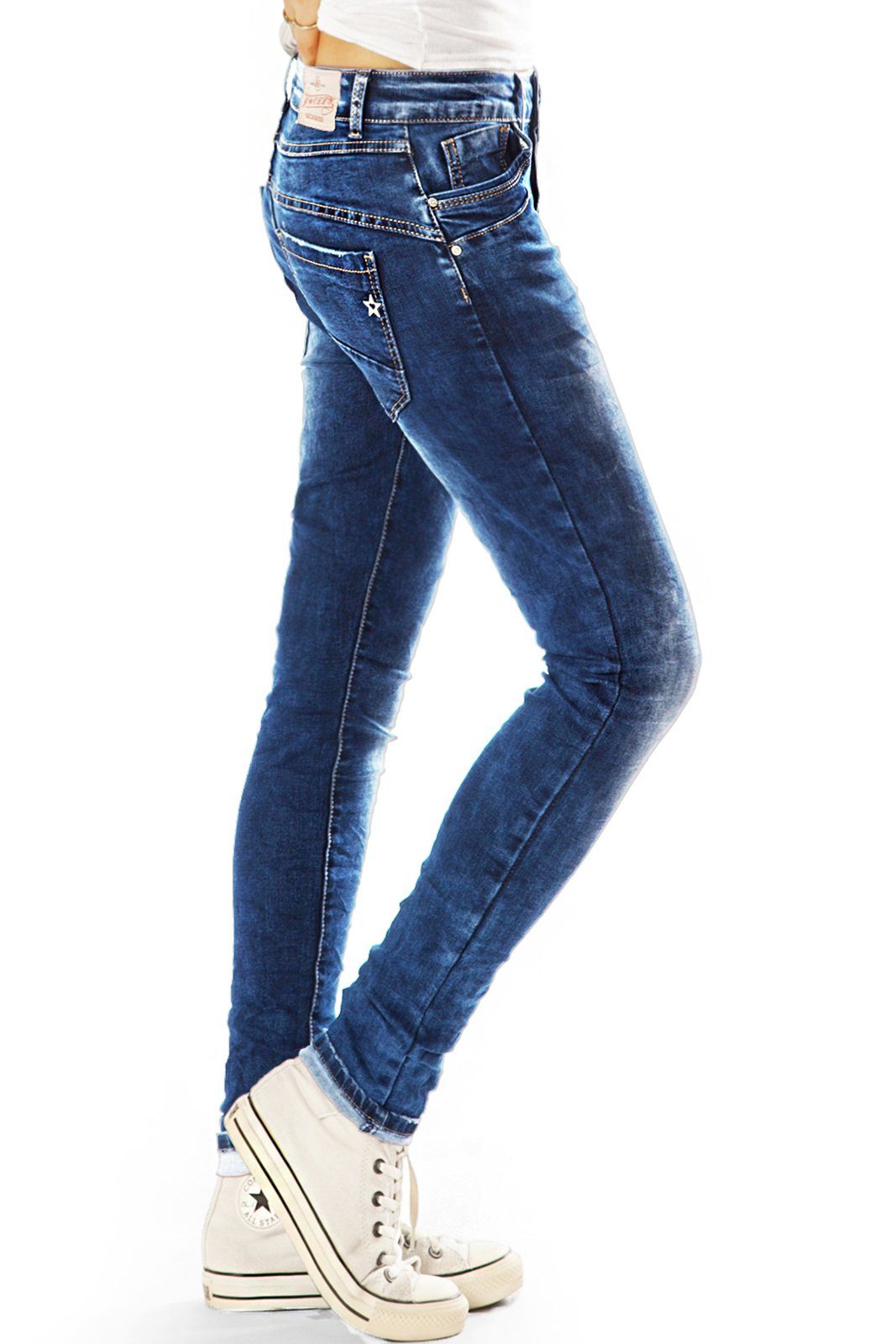 im Fit j4g-1 Look - Stretch-Anteil, Damen Hose Fit - Slim Hüftjeans be mit Relaxed styled 5-Pocket-Style Slim-fit-Jeans