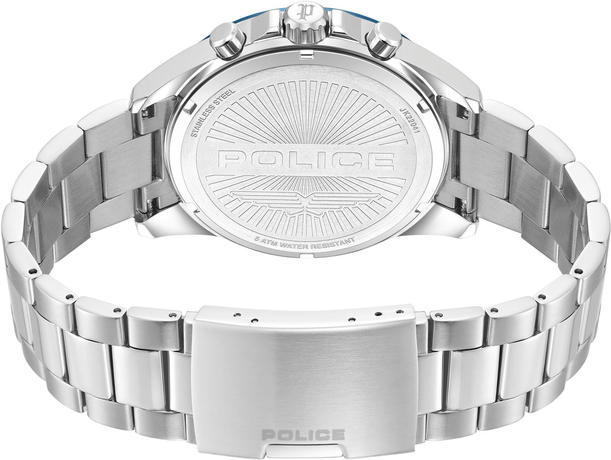 Police Multifunktionsuhr MOTION PEWJK2204109, Quarzuhr, Armbanduhr, Herrenuhr, Edelstahlarmband, analog, Wochentag