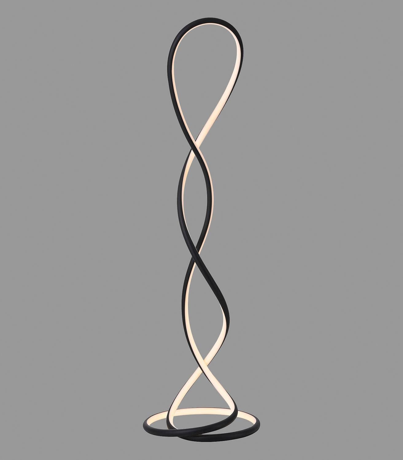 Paul Neuhaus LED Stehlampe TWIST, Schwarz, Aluminium, mit Schnurschalter, Dimmfunktion, LED fest integriert, Extra-Warmweiß, Ø 41 x H 143 cm