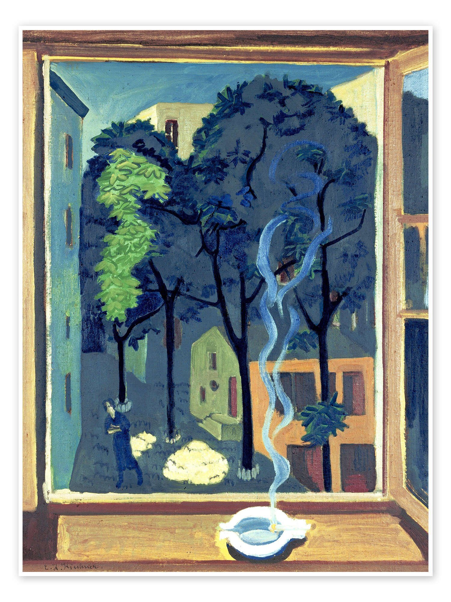Posterlounge Wandbild Hof mit Sonnenstrahlen, Ernst Ludwig Kirchner, erhältlich als Poster, Leinwandbild, Wandsticker oder Acrylglasbild