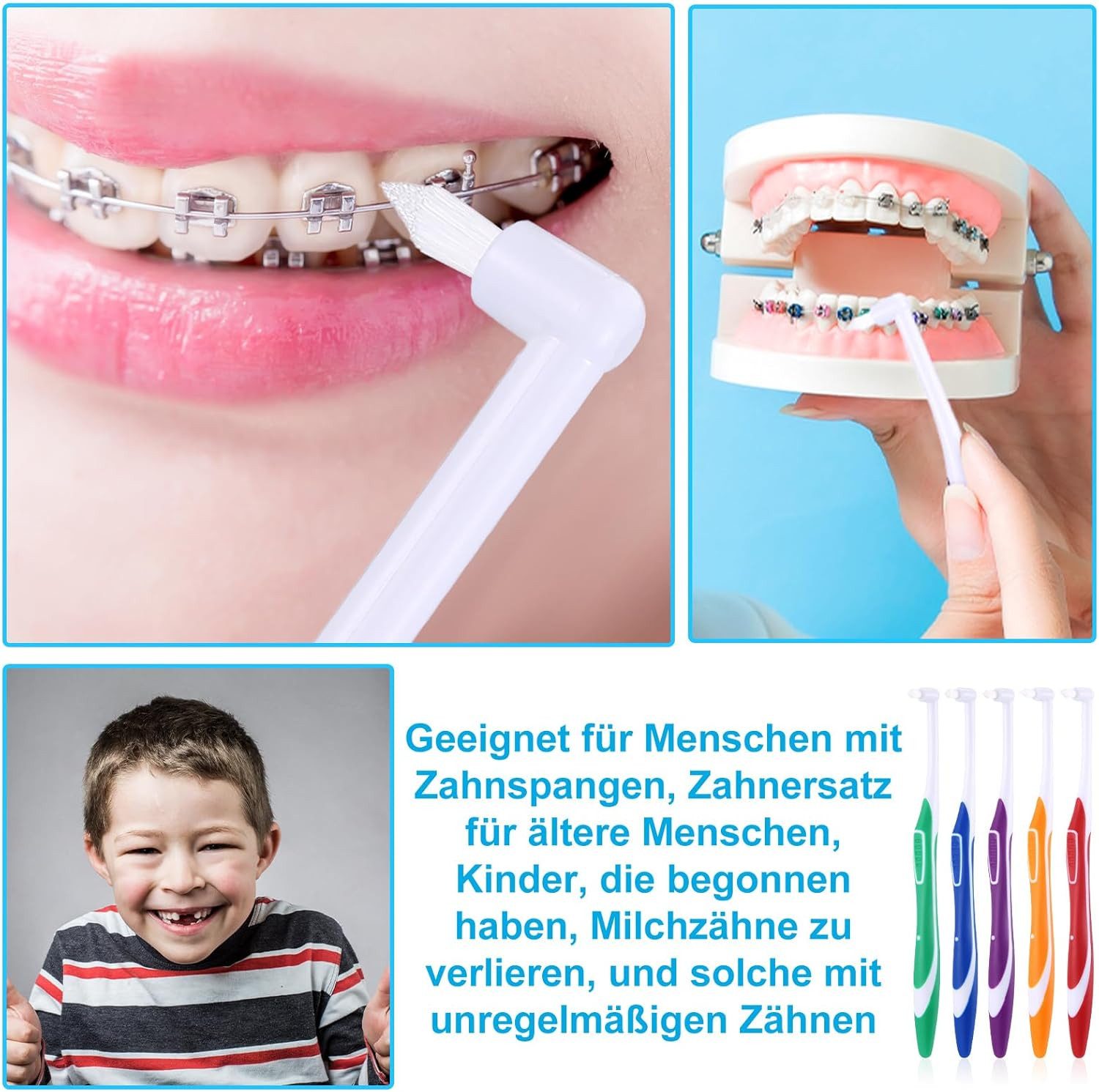 FELIXLEO Interdentalbürsten 10x Einbüschelbürste Tuft Zahnbürste Weich für Zahnspange Zwischenräum – Bild 3 von 5