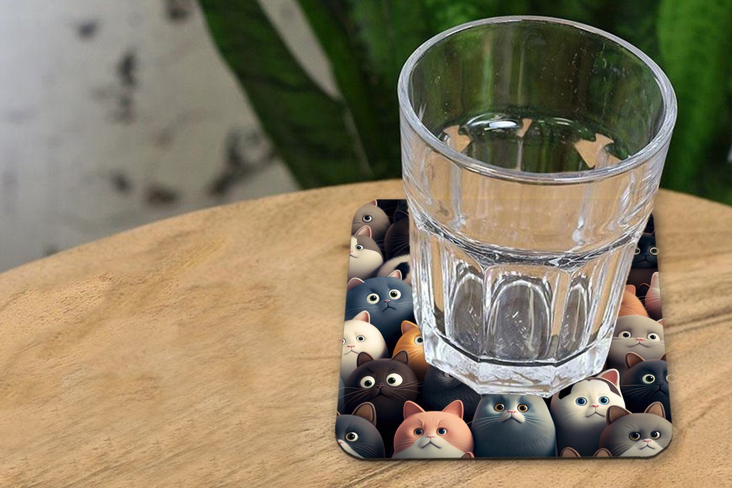 MuchoWow - Tasse - Junge Untersetzer, - Gläser, Katze Glasuntersetzer - Muster Tiere Katze für Glasuntersetzer, 6-tlg., Tischuntersetzer, Zubehör - Mädchen, Korkuntersetzer,