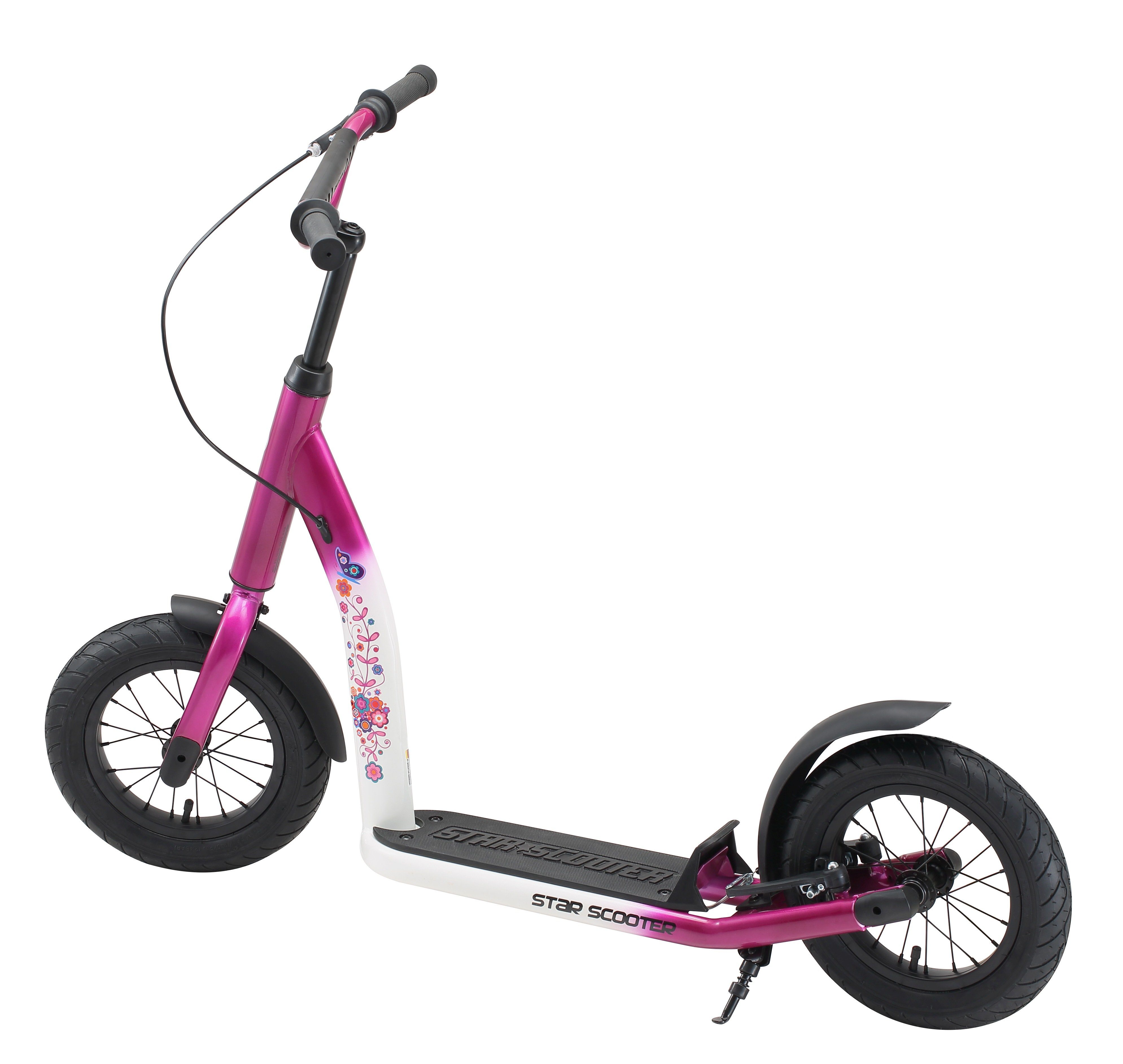 Star-Scooter Cityroller 12 Zoll, ab 8 Jahre, Kinder City Roller ab 124 cm, Jungen, Mädchen, Höhenverstellbar, Seitenständer