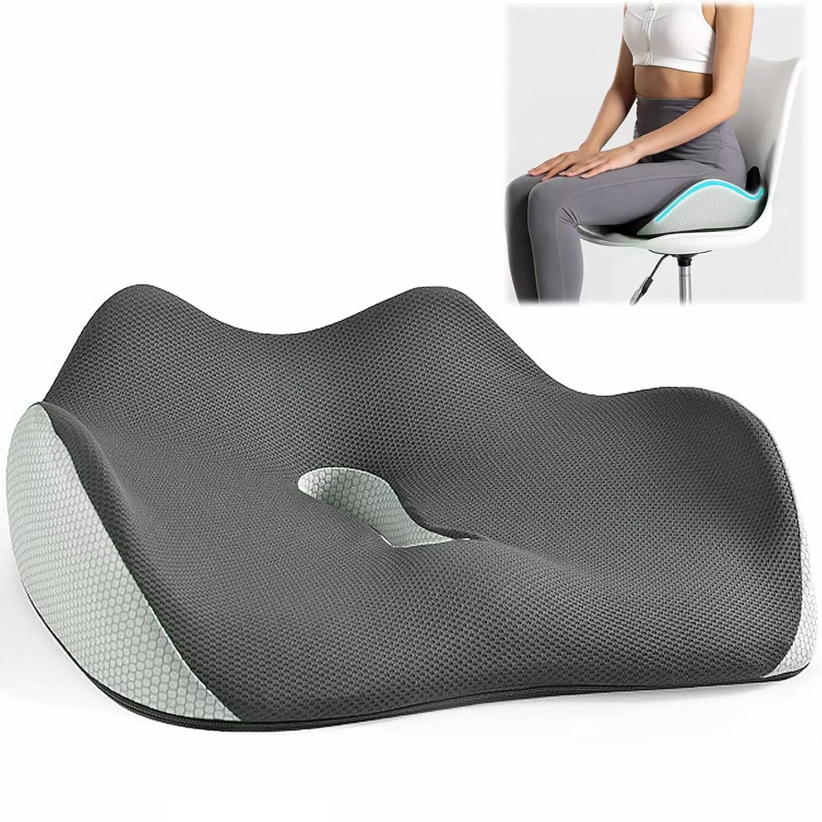 OKWISH Подушки Ergonomisches 3D Подушки Orthopädisch Bürostuhl Kissen, Lindert Rücken- und Steißbeinschmerzen Ideal für langes Sitzen