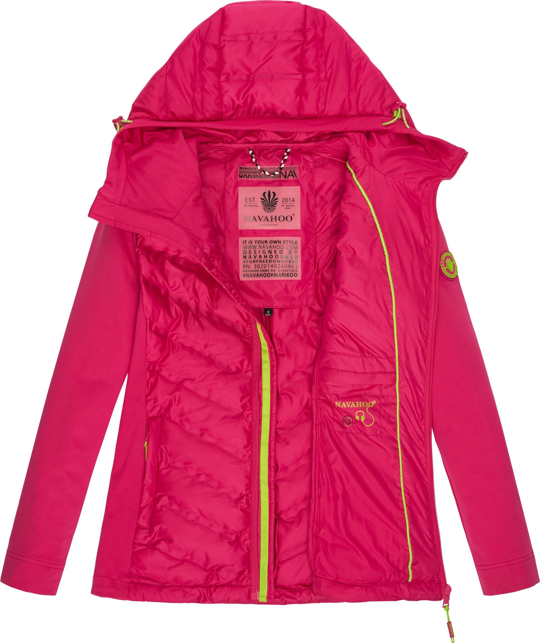 Mit Navahoo mit Kapuze pink Übergangsjacke Mich stylische Outdoorjacke Nimm