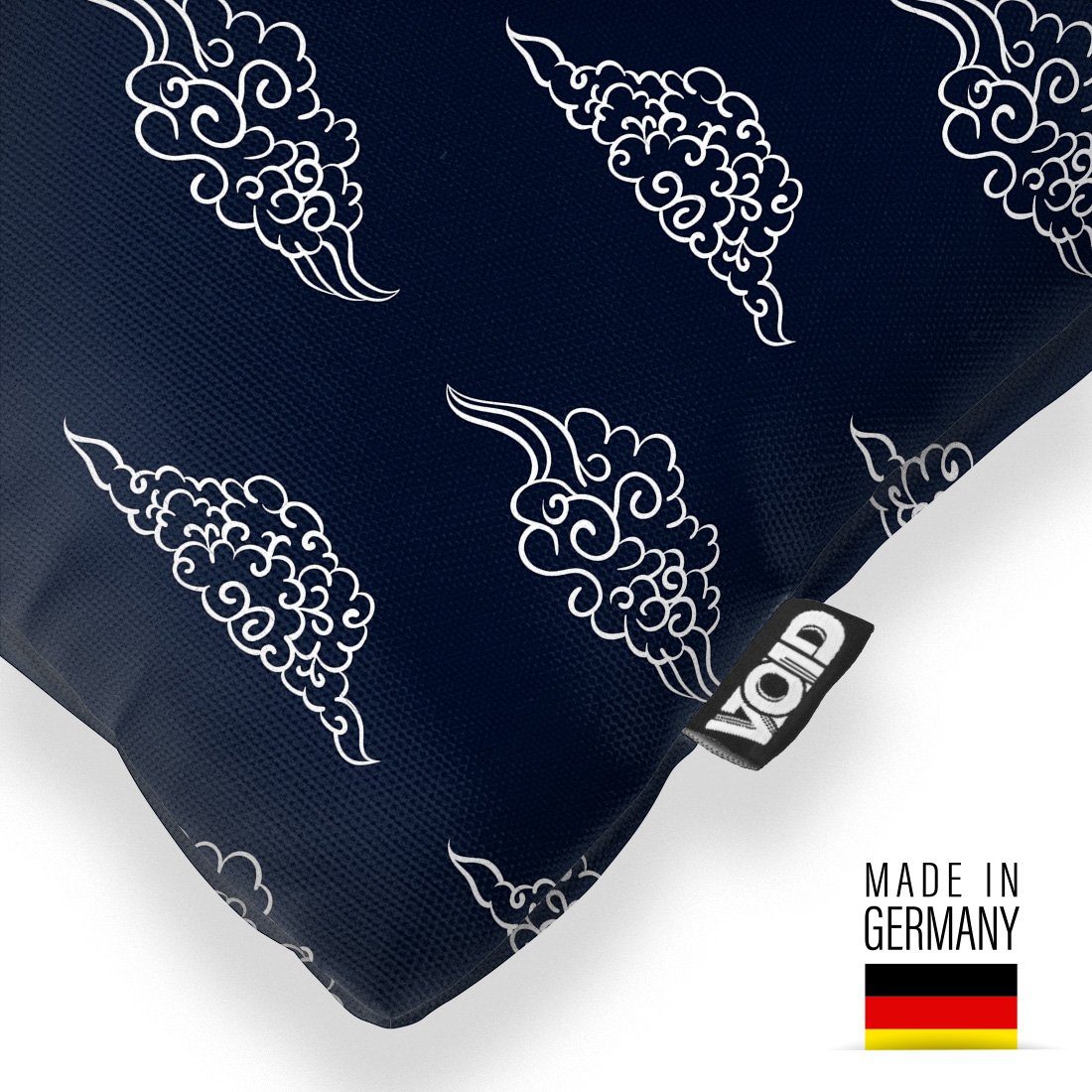 VOID Kissenbezug, (1 Stück), Asien Muster Japan Kultur Kabuki Blau Weiss Ton Kimono Orientalisch S
