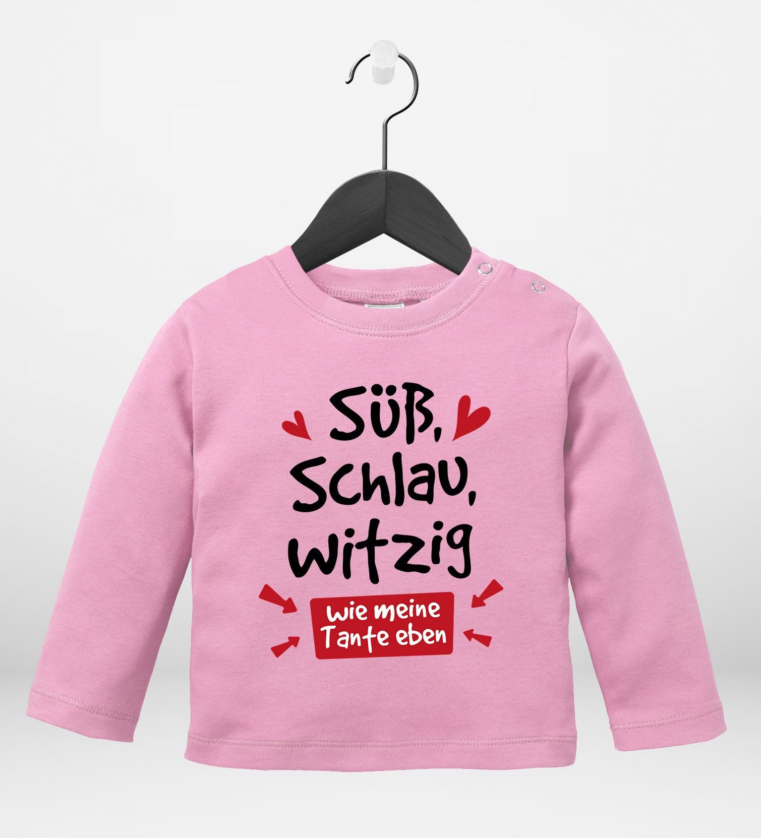 MoonWorks Rundhalsshirt Baby Langarm-Shirt Tante Sprüche lustig Süß Schlau Witzig Wie meine