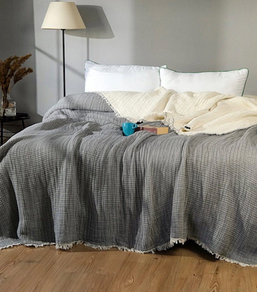 Wohndecke Premium Musselin Wohn/Schlafdecke Double Face günstig online kaufen