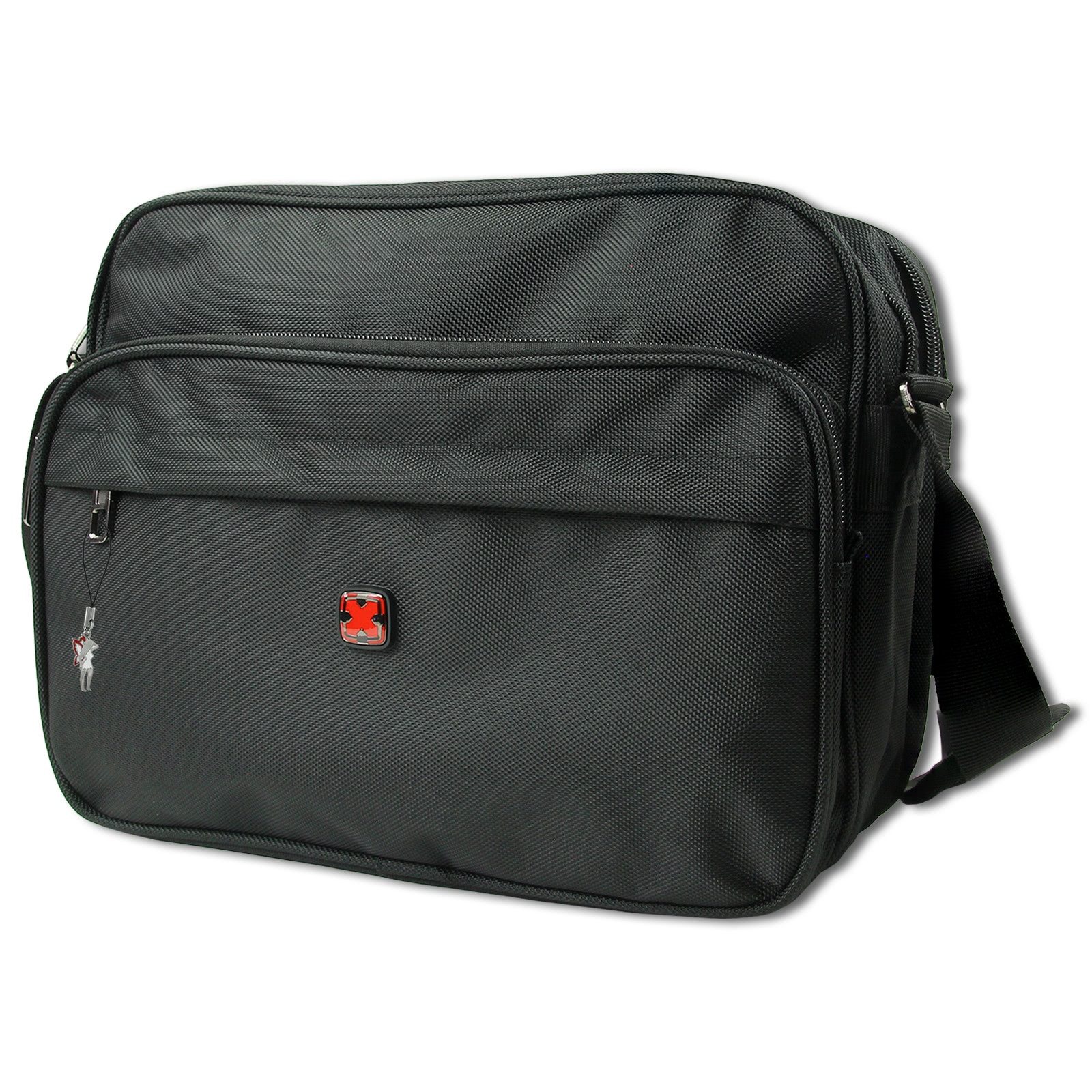 Travel N Meet Schultertasche Travel N Meet Schultertasche Herren (Schultertasche), Herren Spinnstoff, Polyester Schultertasche, schwarz ca. 33cm