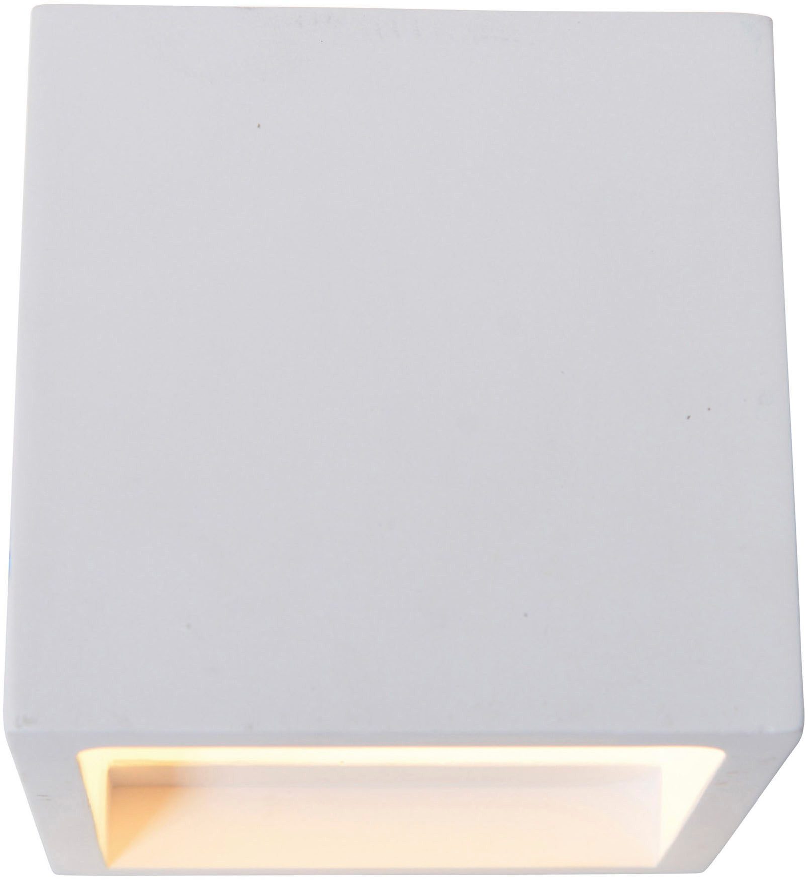 näve LED Wandleuchte Wanna, LED fest integriert, Warmweiß, incl. 2x 3W Cree xp LED, l: 11,5cm, b: 11,5cm, h: 11,5cm, Gips, weiß