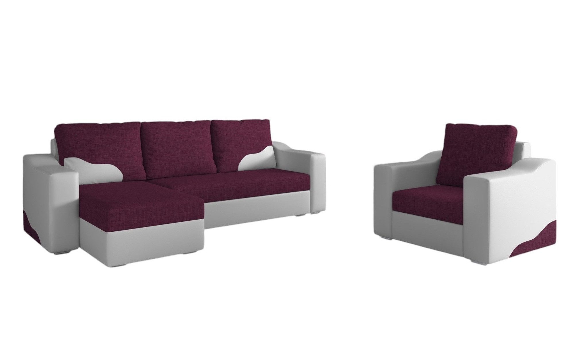 Fun Möbel Polstergarnitur Sofaset Ecksofa COLLIN günstig online kaufen