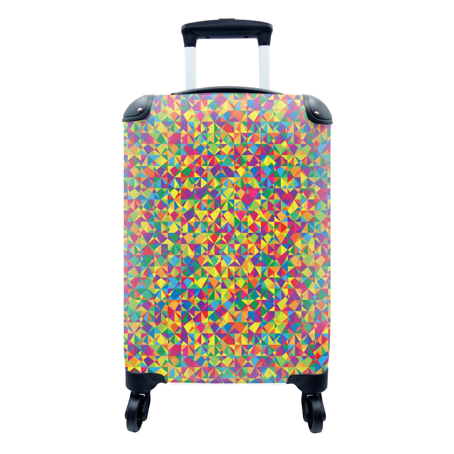 MuchoWow Handgepäckkoffer Muster - Farben mit Reisekoffer Reisetasche Ferien, Handgepäck für Abstrakt, 4 Regenbogen Rollen, - - rollen, Trolley