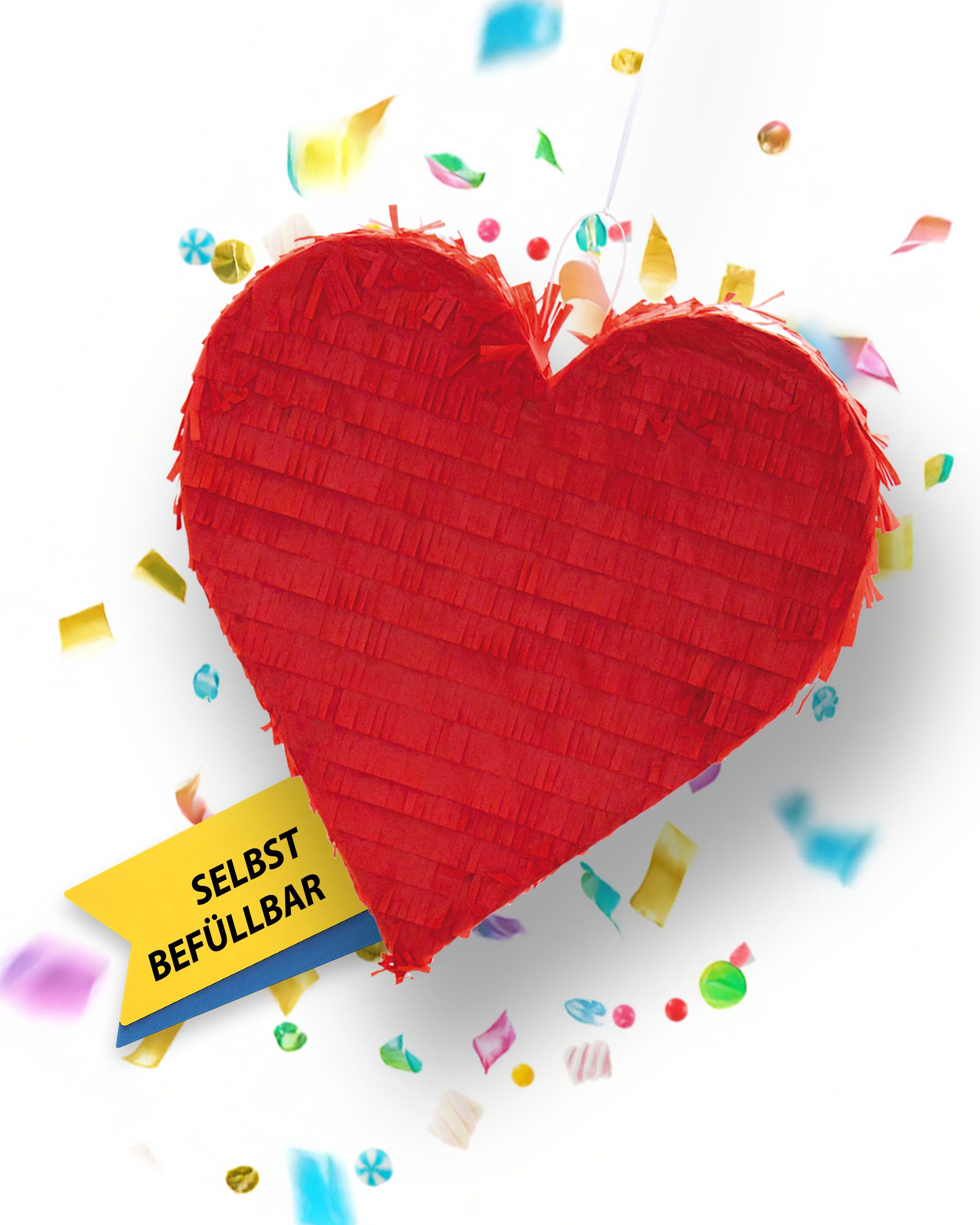 Party Factory Pinata Pinata Herz rot Kinder Geburtstag Schlag-Pinata Liebe, stabil