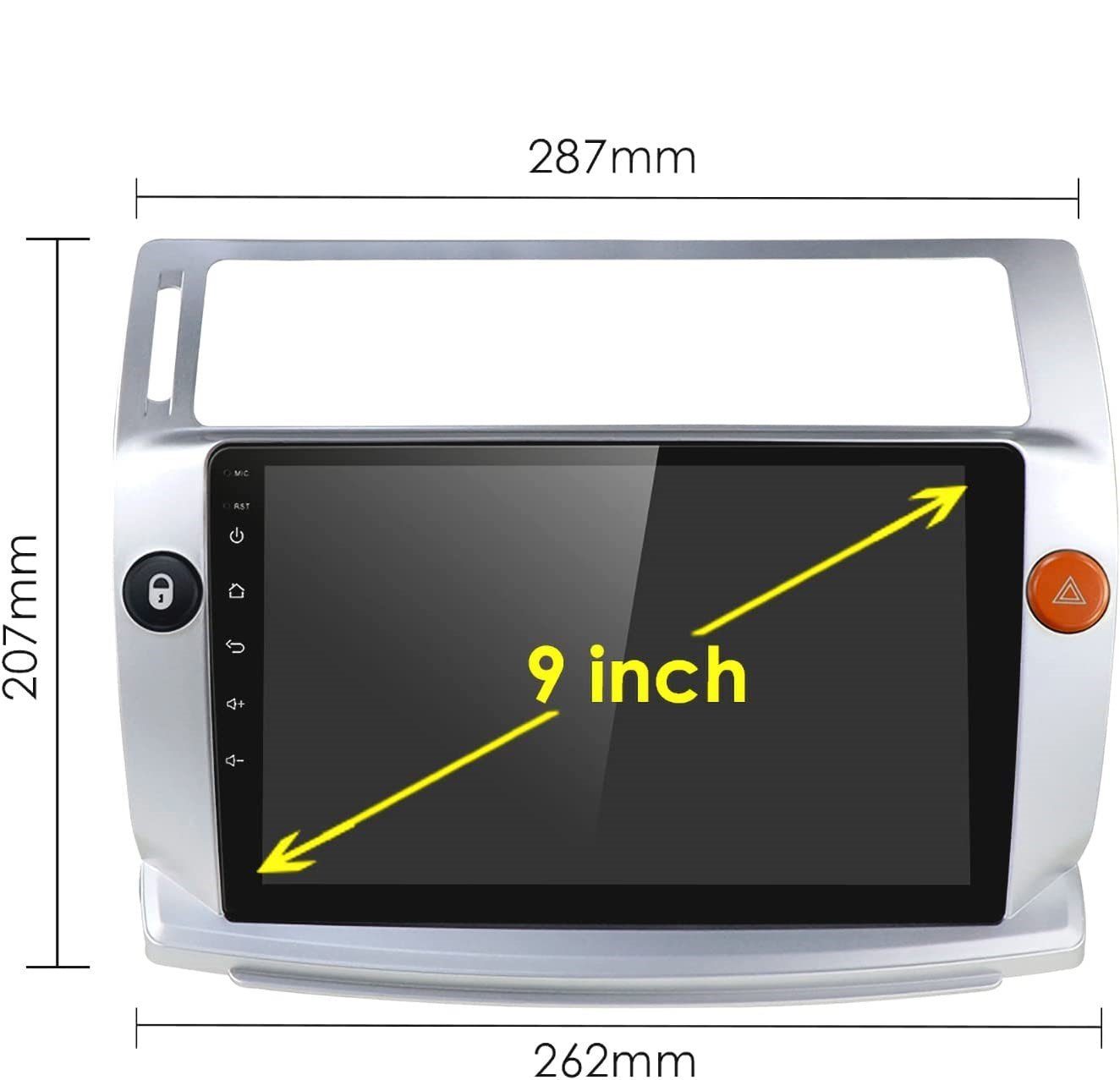 Zoll Navi Autoradio 9 C-Quatre Autoradio 11 Für Android GPS GABITECH 2004-2011 Citroen