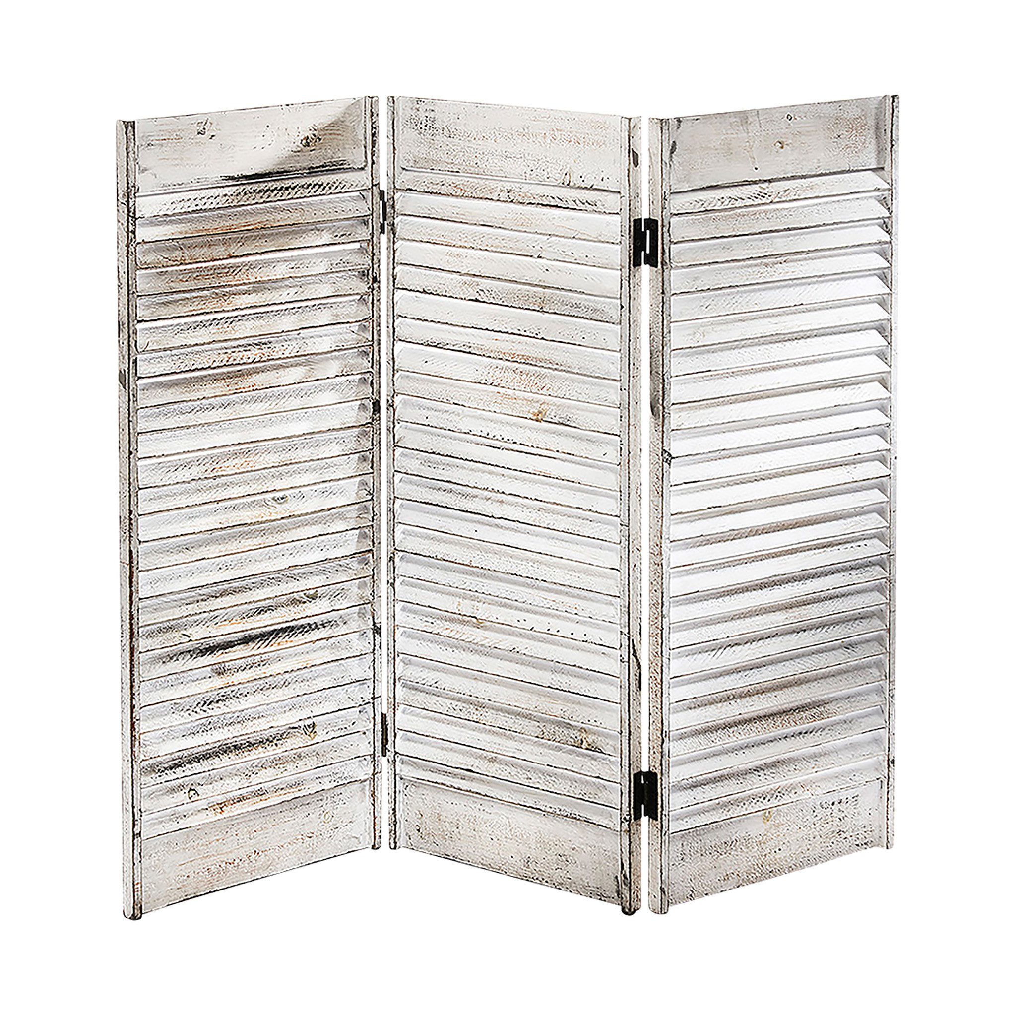 Kobolo Dekoobjekt Tischparavent Fenstersichtschutz -white washed- 90x81 cm günstig online kaufen