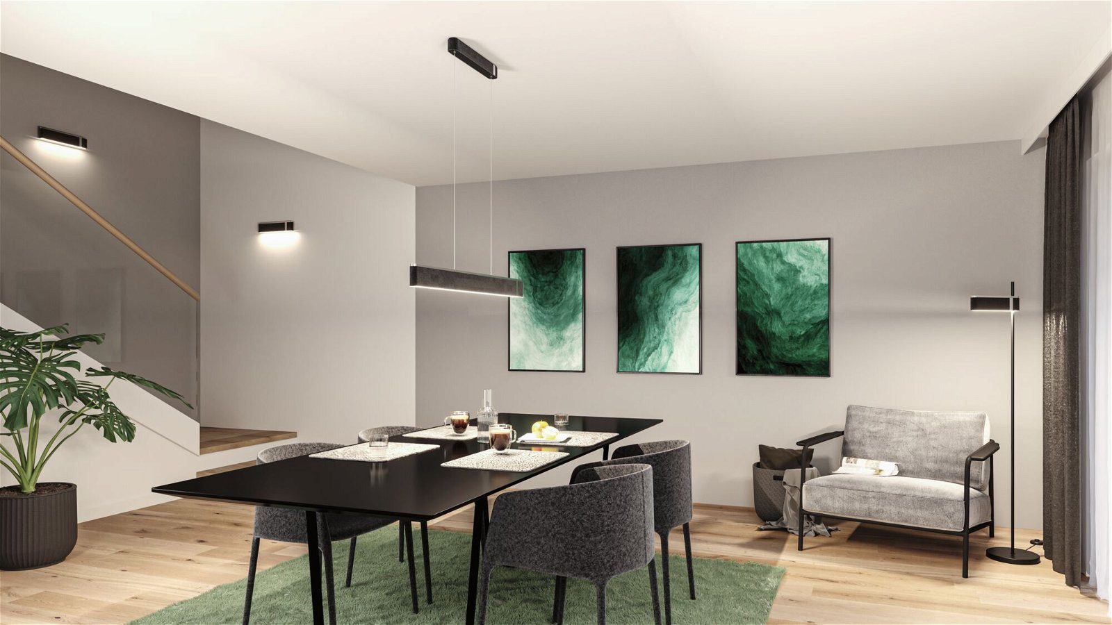 Paulmann LED Stehlampe Jagun 2700K 1250lm 20,4W Anthrazit Filz, Kunststoff, Metall, LED fest integriert, Warmweiß, 3-Step-Dim