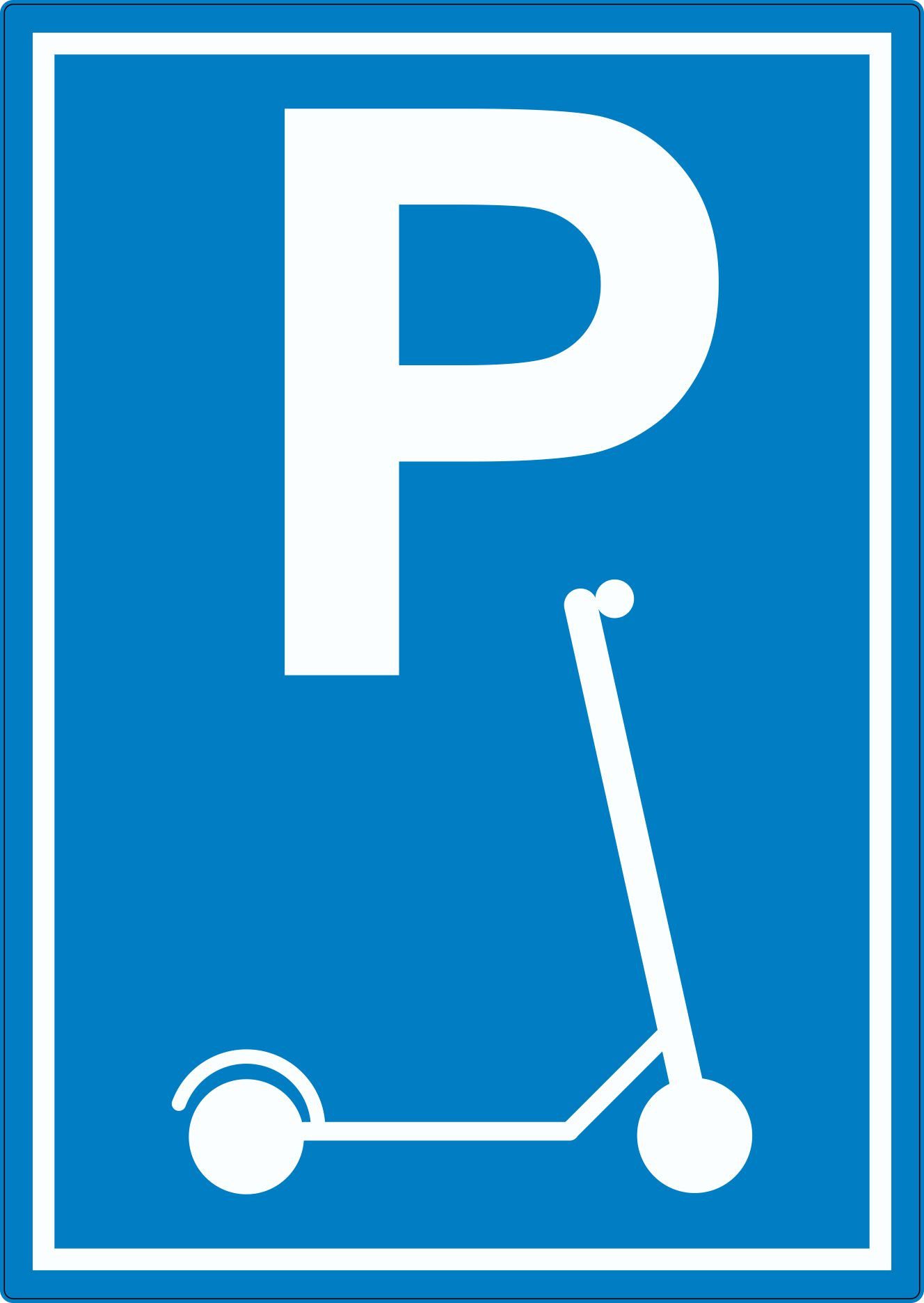 HB-Druck Aufkleber P Parkplatz E- Scooter Aufkleber, wetterfest, UV-beständig, kratzfest