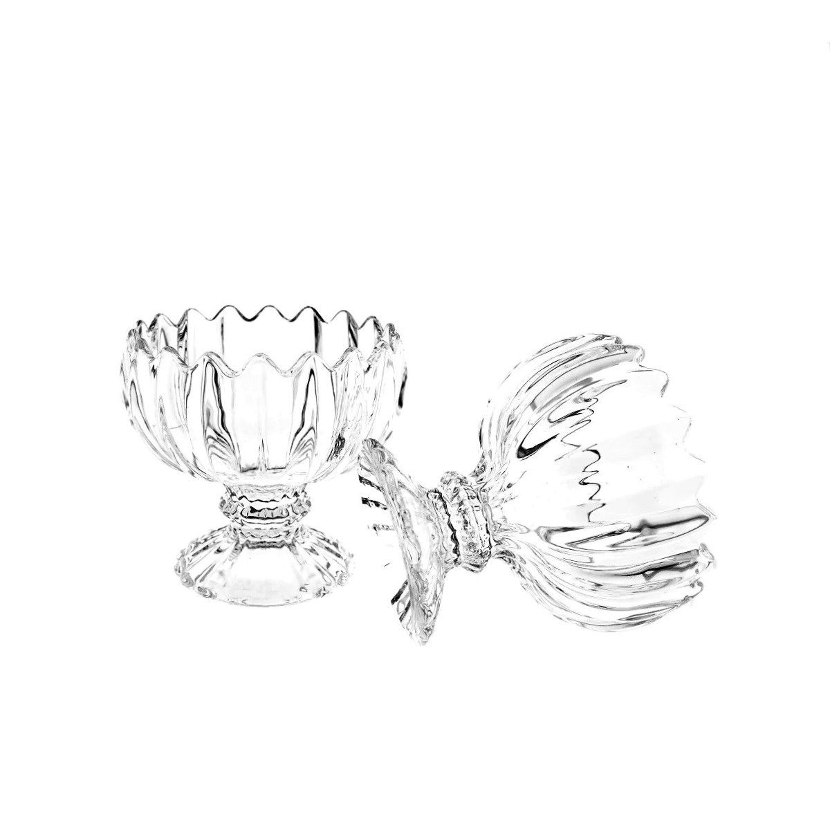 Almina Dessertschale 6er-Set Glasschalen 200ml, Lotus-Design, perfekt für Desserts & Snacks, Glas, (6-tlg)