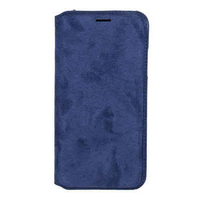 bugatti Handyhülle Leder Flipcase für iPhone X in blau