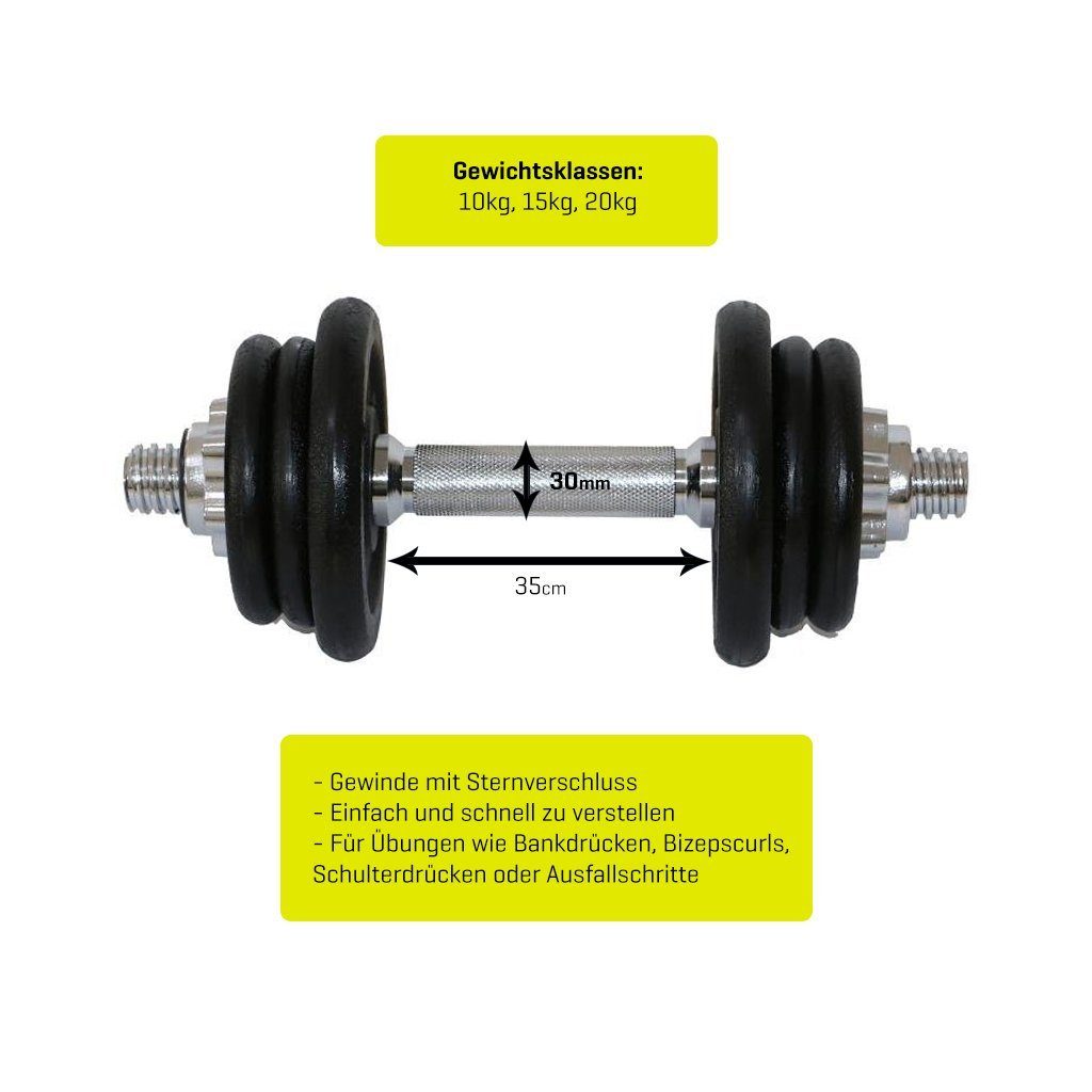 Sporttrend 24 Hantel-Set Verstellbares Kurzhantel Set 10kg, Hantel Set mit Gewicht und Hantelstange