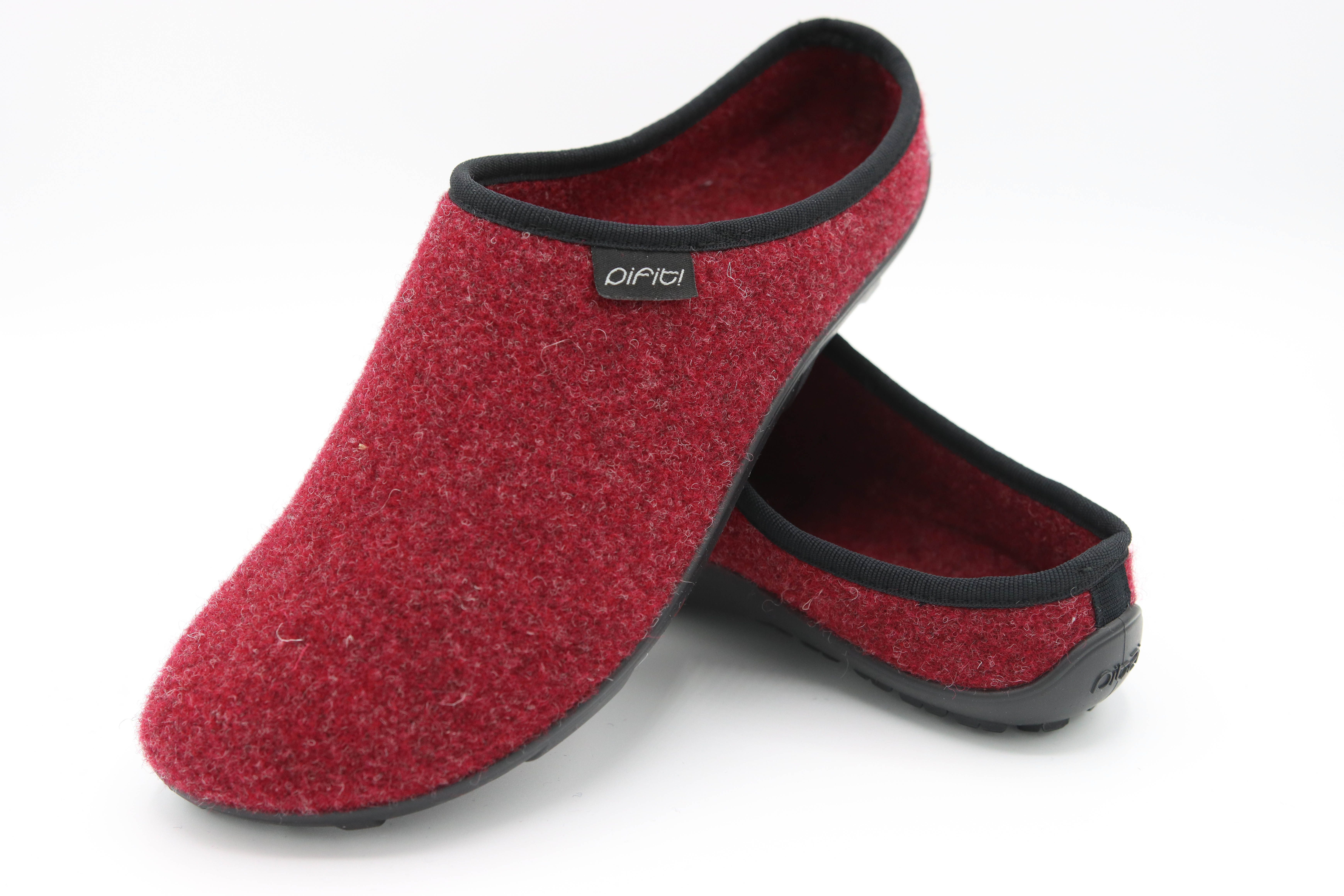 pifit! Pantoffel "homey" mit Barfußgefühl, 32100-2, kirschrot Barfußschuh