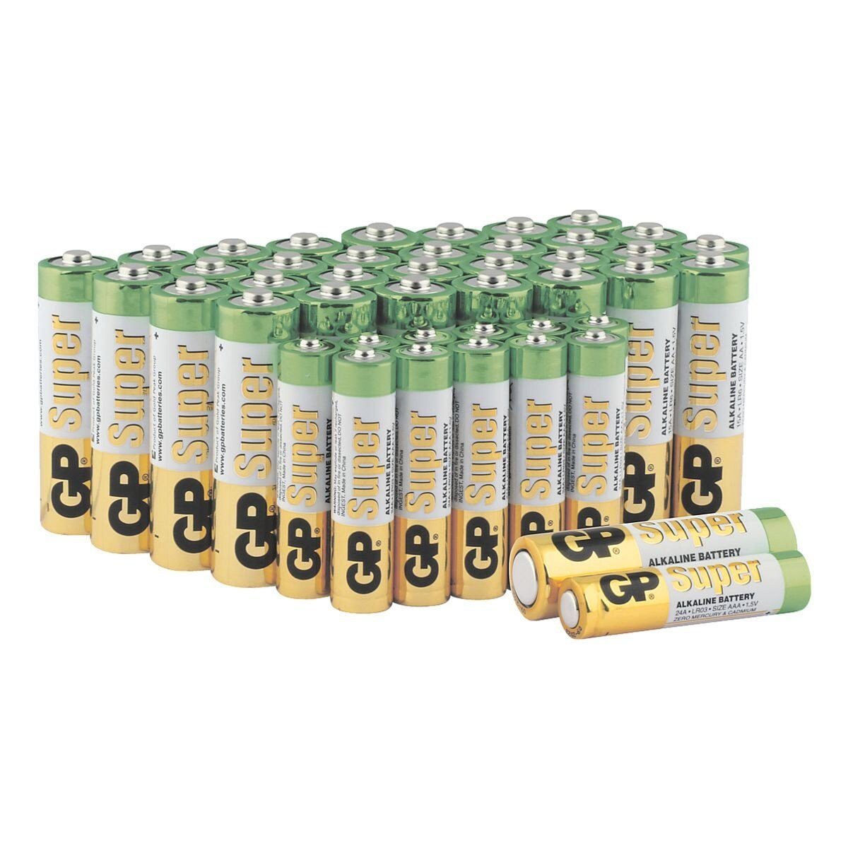 GP Batteries Super Alkaline Batterie, (1.5 V, 44 St), 32x Mignon / AA / LR06 / LR6 & 12x Micro / AAA / LR03 / LR3
