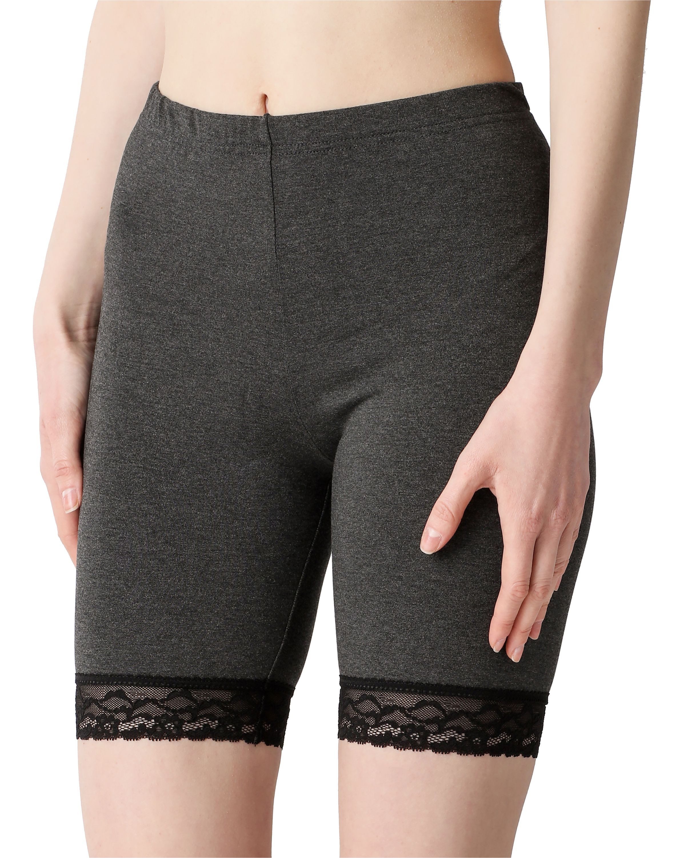 Bellivalini Leggings Damen Kurze Hose BLV50-217 (1-tlg) mit Spitze