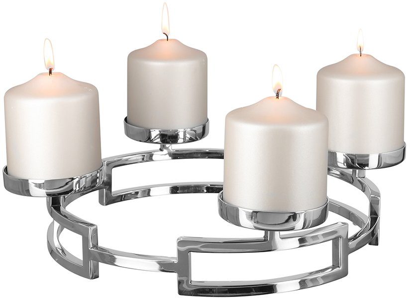 Edelstahl, Weihnachtsdeko Kerzenleuchter Fink St), 4-flammig, Adventsleuchter aus (1 HOMMAGE,