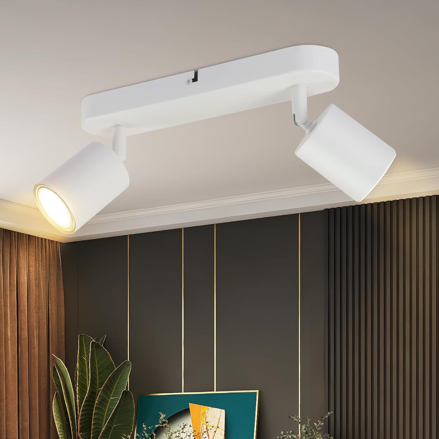 ZMH Deckenstrahler 2 Flammig - Schwarz/Weiß Deckenspots Schwenkbar 350° für günstig online kaufen