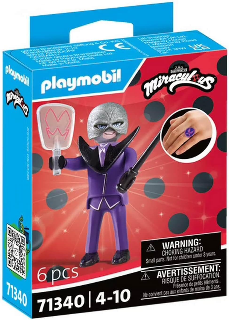 Playmobil® Spiel PLAYMOBIL® 71340 Miraculous: Hawk Moth – Figur mit Ring & Charm
