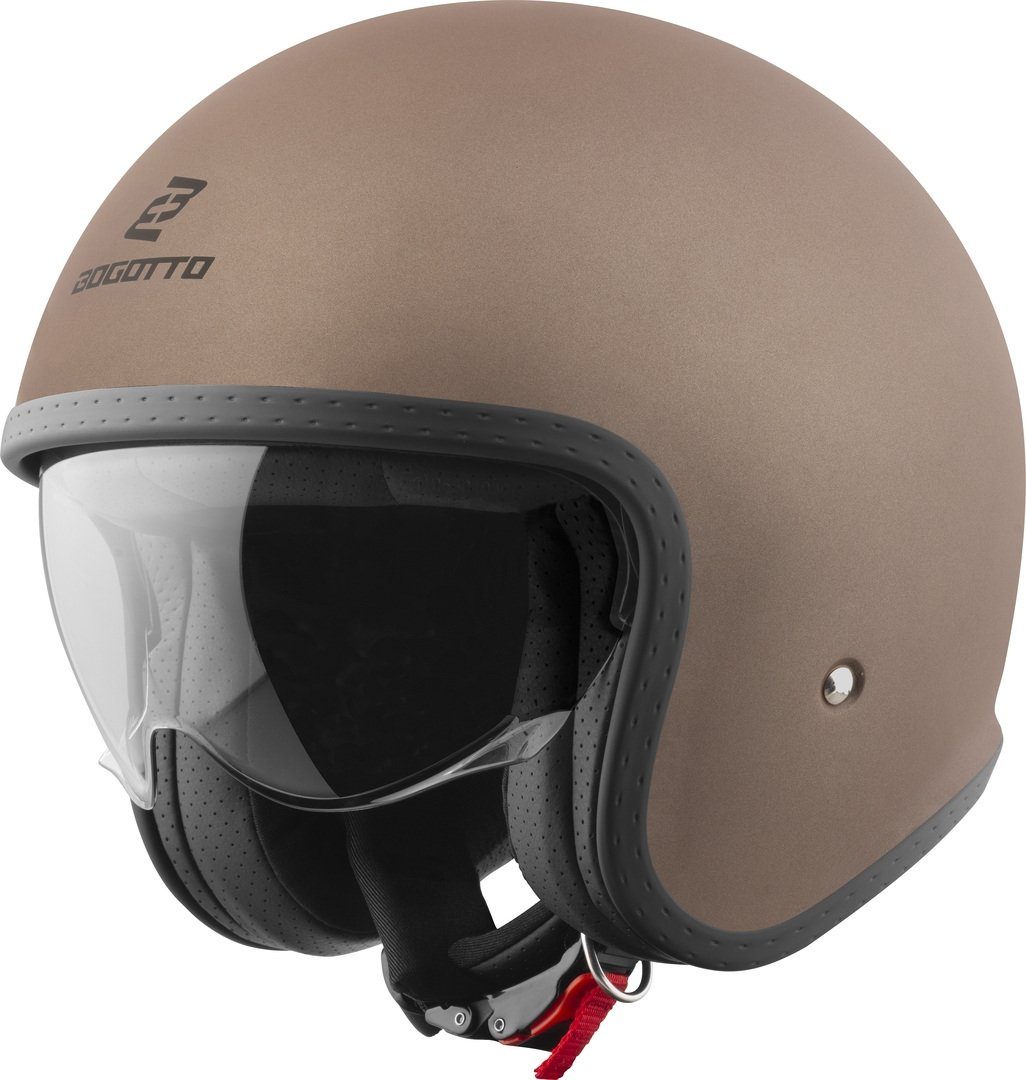 Bogotto Motorradhelm H589 Solid Jethelm, Ratschenverschluss, ECE 22.06