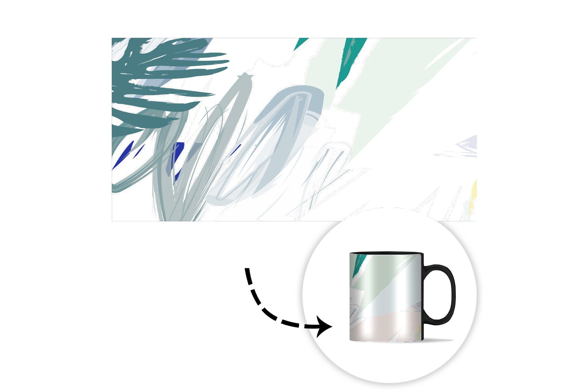 MuchoWow Tasse Sommer - - Zaubertasse, Kaffeetassen, Abstrakt Geschenk Spot, Teetasse, Keramik, Farbwechsel