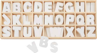 VBS Deko-Buchstaben Buchstabensortiment Holz, 156 weiße Buchstaben
