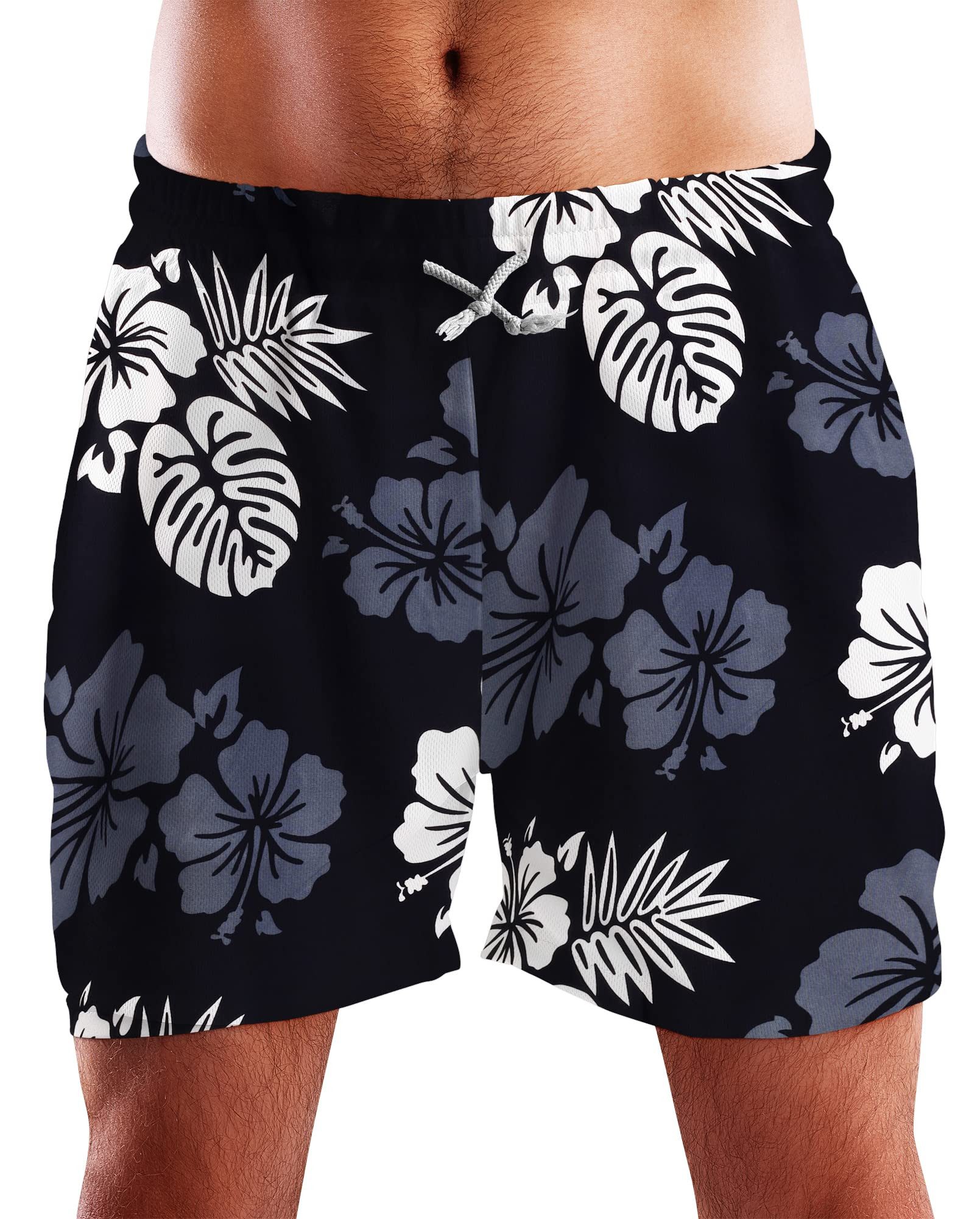 King Kameha Badeshorts Mono Hibiscus Hawaii Bade-Shorts Mesh-Einsatz Versch günstig online kaufen